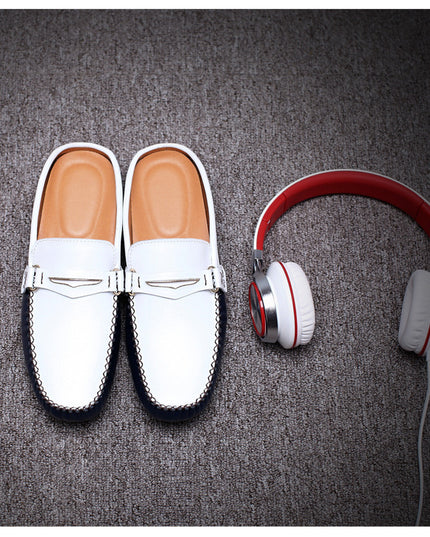 Men's Slippers, Men's Trendy, Summer Leather Half-Support Men