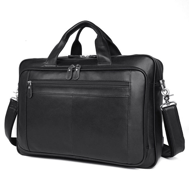 Large Leather Business Handbag for Men | 17-Inch Soft Briefcase