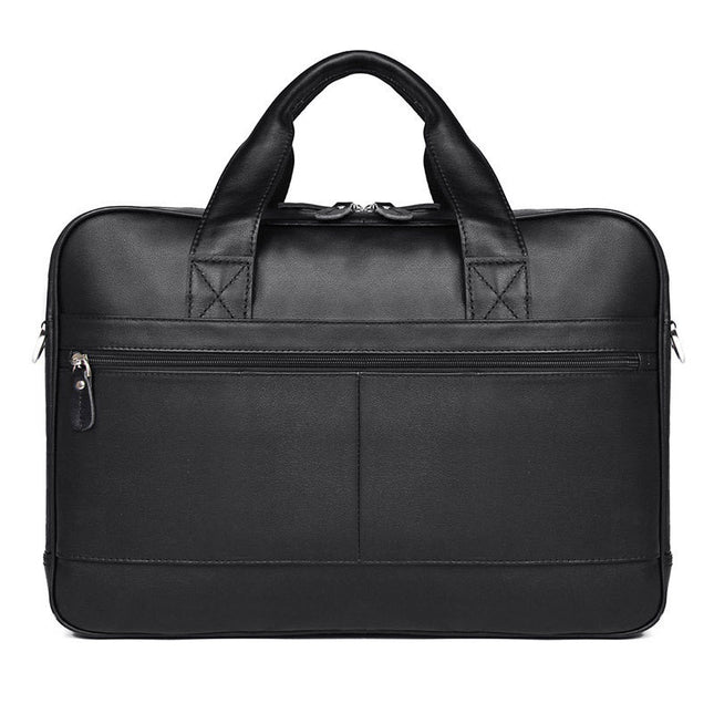 Large Leather Business Handbag for Men | 17-Inch Soft Briefcase