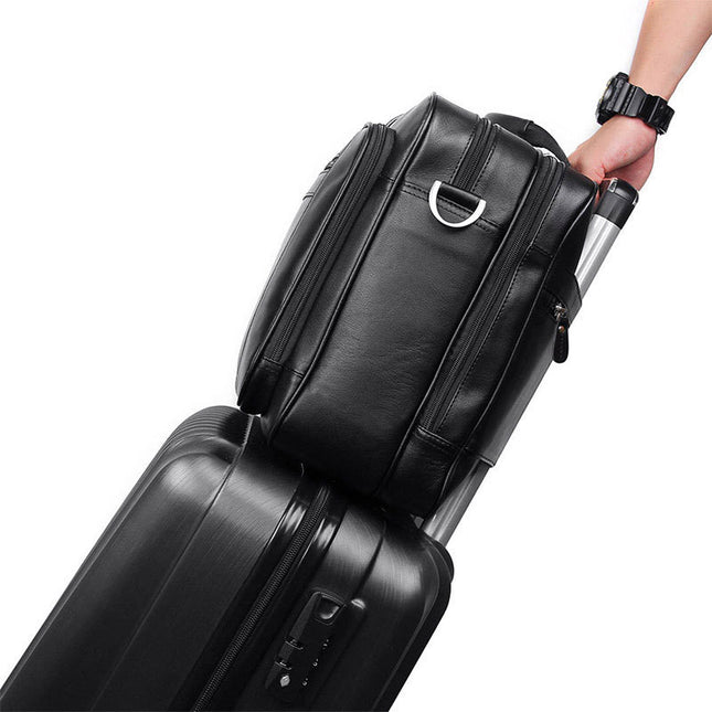 Large Leather Business Handbag for Men | 17-Inch Soft Briefcase