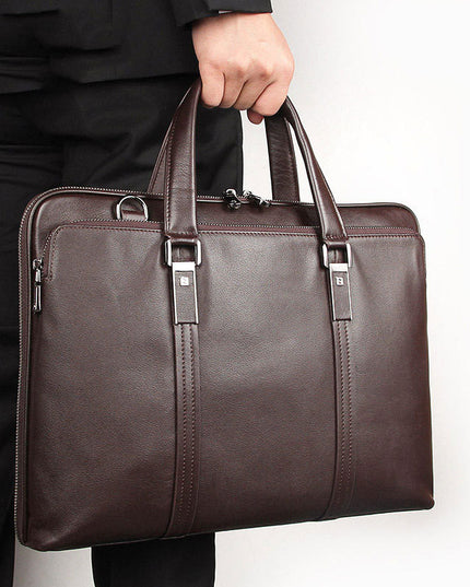 Gentleman Style First-Layer Cowhide Leather Business Bag for Men | Premium Handbag & Briefcase