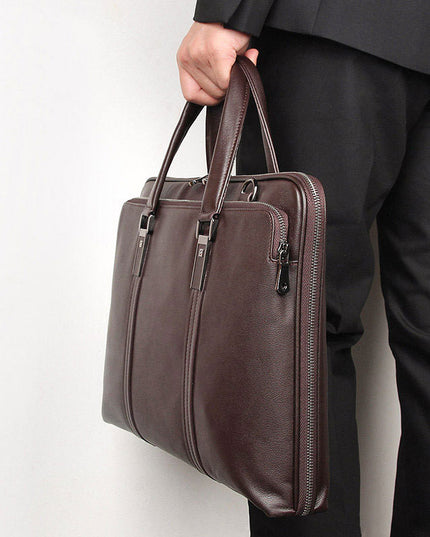 Gentleman Style First-Layer Cowhide Leather Business Bag for Men | Premium Handbag & Briefcase
