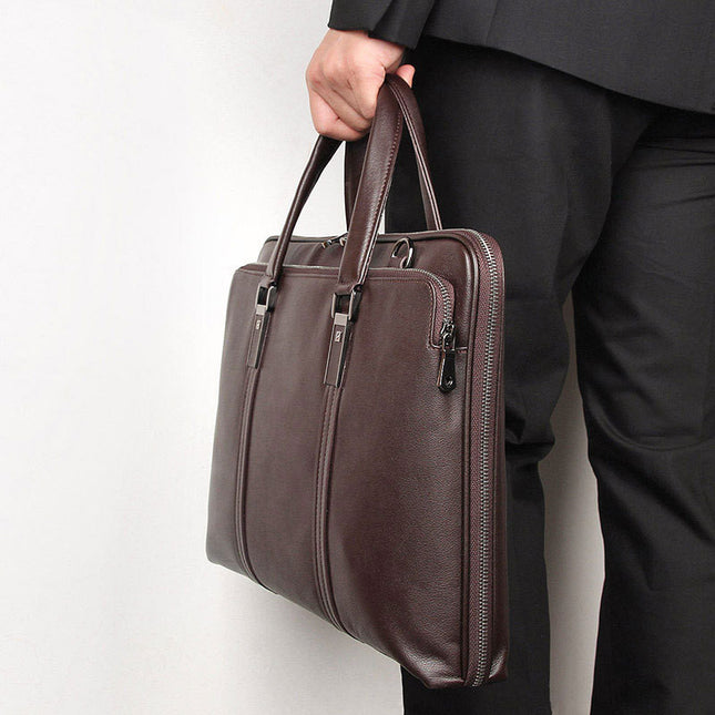 Gentleman Style First-Layer Cowhide Leather Business Bag for Men | Premium Handbag & Briefcase