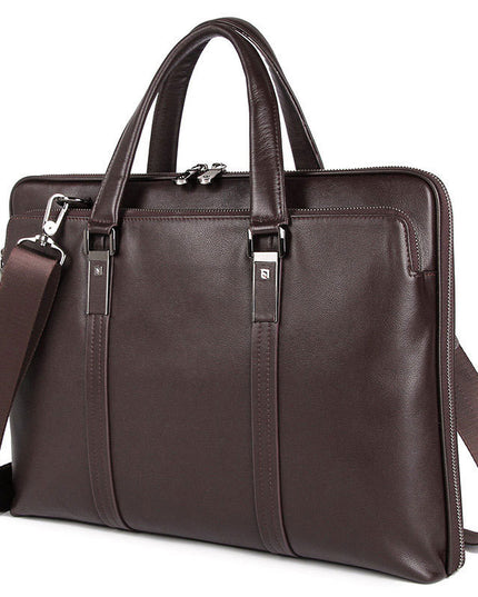 Gentleman Style First-Layer Cowhide Leather Business Bag for Men | Premium Handbag & Briefcase