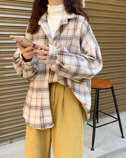 Women's Brushed Plaid Shirt