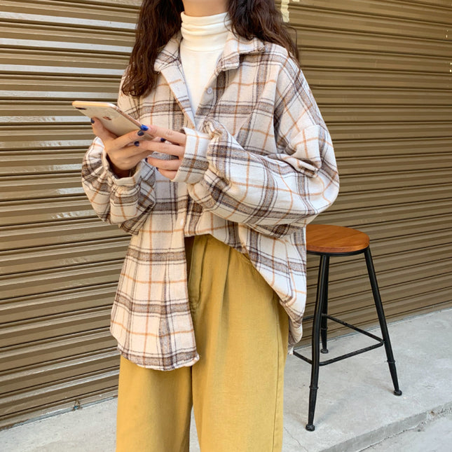Women's Brushed Plaid Shirt