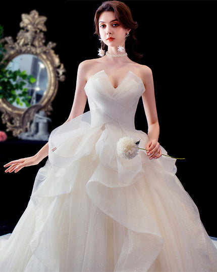 French Temperament Big Trailing Starry Sky Forest Dream Dress