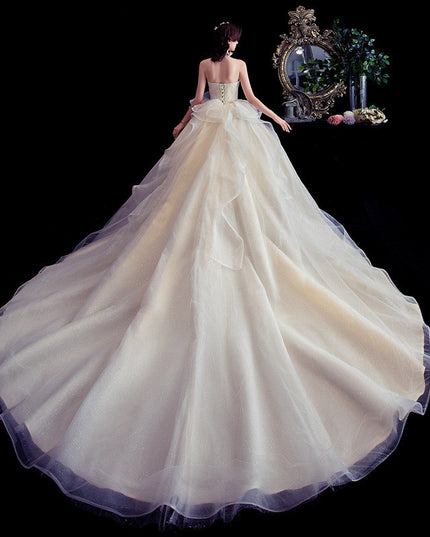 French Temperament Big Trailing Starry Sky Forest Dream Dress