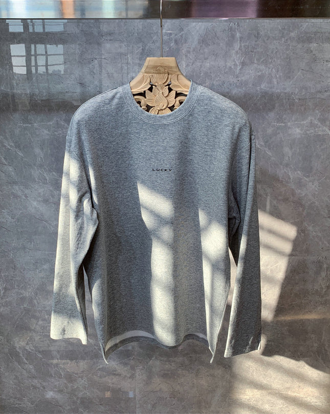 New Round Neck Long-Sleeved T-Shirt Men's Korean Version Of The Trend Ins Net Red Hong Kong Style Bottoming Shirt All-Match Thin