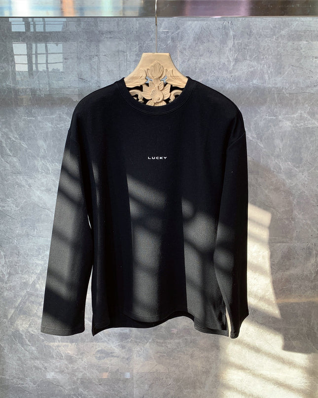 New Round Neck Long-Sleeved T-Shirt Men's Korean Version Of The Trend Ins Net Red Hong Kong Style Bottoming Shirt All-Match Thin