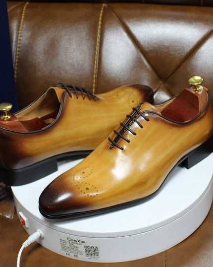 Dropshipping Oxford Shoes Men's Leather New Men's Shoes Cowhide Handmade Business Suits Classic Men's Shoes Multicolor