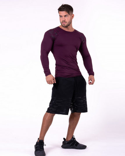 Muscle Fitness Brothers Fat Men's Long Sleeve T-shirt Sports Fitness Running Workout Pure Cotton Stretch Long Sleeve T-shirt