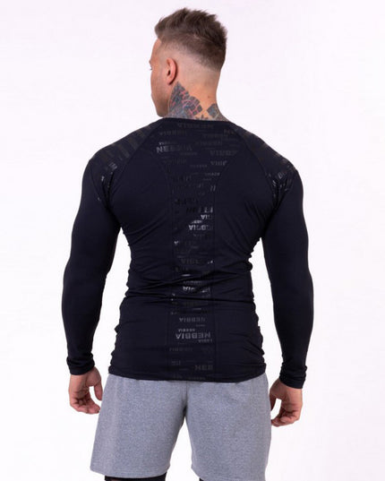 Muscle Fitness Brothers Fat Men's Long Sleeve T-shirt Sports Fitness Running Workout Pure Cotton Stretch Long Sleeve T-shirt