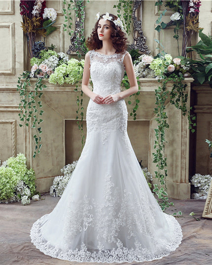 Bride Trailing Wedding Dress sexy Lace Mermaid Wedding DressW
