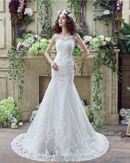 Bride Trailing Wedding Dress sexy Lace Mermaid Wedding DressW