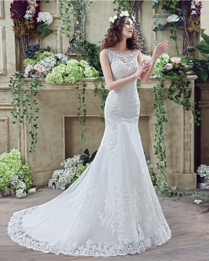 Bride Trailing Wedding Dress sexy Lace Mermaid Wedding DressW