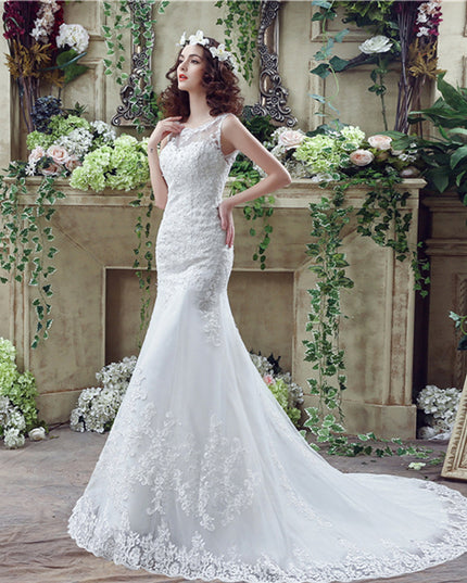 Bride Trailing Wedding Dress sexy Lace Mermaid Wedding DressW