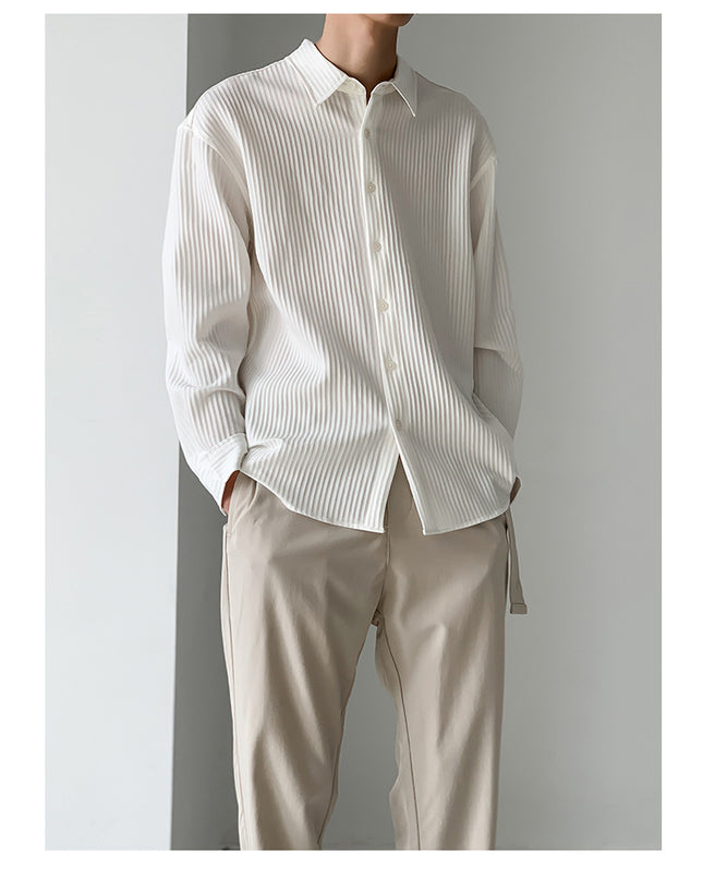 Spring And Summer Thin Long-Sleeved Shirt Men's Loose Casual Men's Inch Shirt