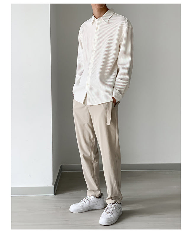 Spring And Summer Thin Long-Sleeved Shirt Men's Loose Casual Men's Inch Shirt