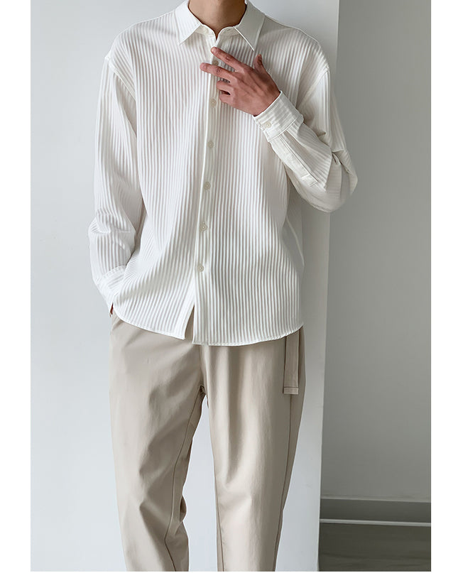 Spring And Summer Thin Long-Sleeved Shirt Men's Loose Casual Men's Inch Shirt