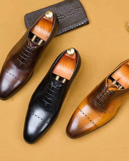 British Brock Business Dress Casual Men'S Shoes Leather Oxford Shoes
