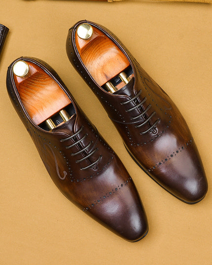 British Brock Business Dress Casual Men'S Shoes Leather Oxford Shoes