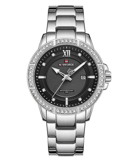 Diamond watch men's waterproof luminous large dial quartz watch