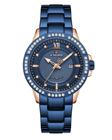 Diamond watch men's waterproof luminous large dial quartz watch