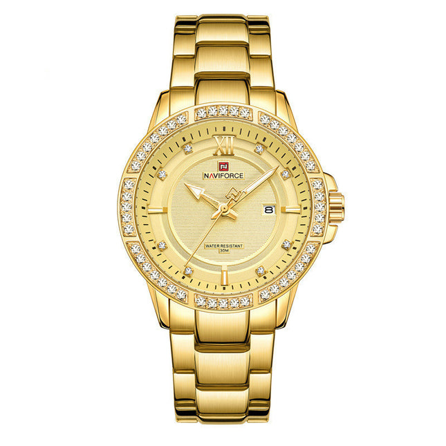 Diamond watch men's waterproof luminous large dial quartz watch