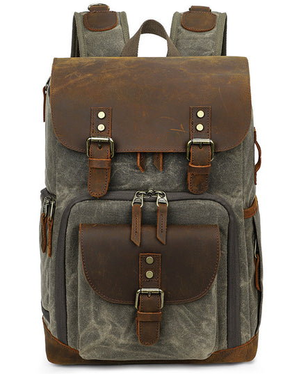 Casual Shoulder Camera Bag Hit Color Waterproof Canvas Slr Digital Bag Retro Hit Color Camera Backpack