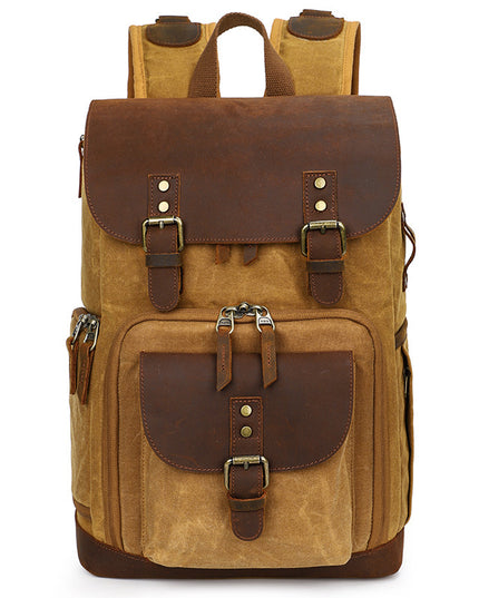 Casual Shoulder Camera Bag Hit Color Waterproof Canvas Slr Digital Bag Retro Hit Color Camera Backpack