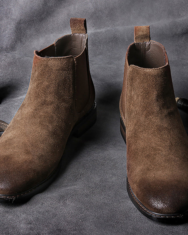 Boot Retro Casual Trend Mid-Cut Leather Boots High-Cut  Ankle Boots