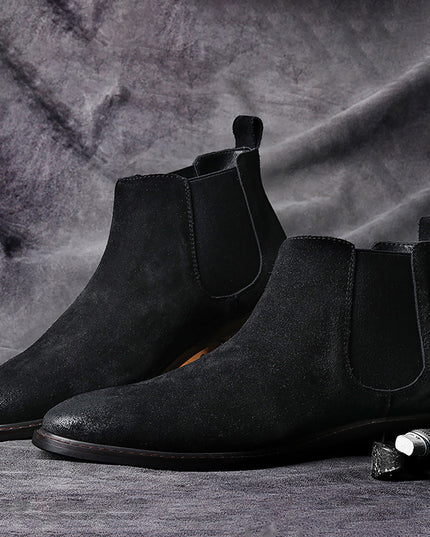 Boot Retro Casual Trend Mid-Cut Leather Boots High-Cut  Ankle Boots