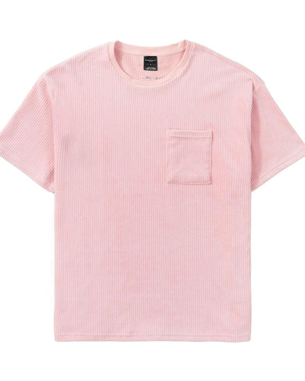 Sports Men's Round Neck Corduroy Casual T-shirt