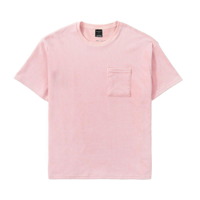 Sports Men's Round Neck Corduroy Casual T-shirt
