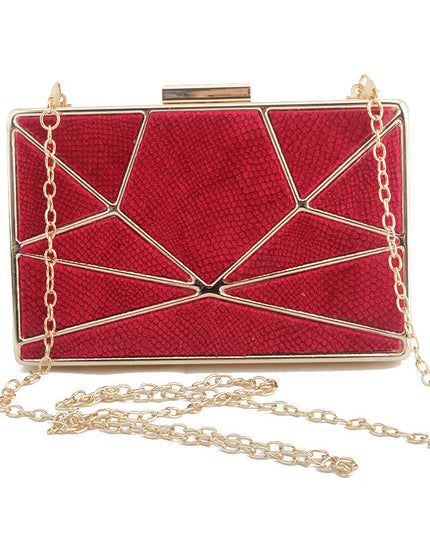 Fashion Trend Elegant Atmosphere Lady Solid Color Flannel Dinner Bag