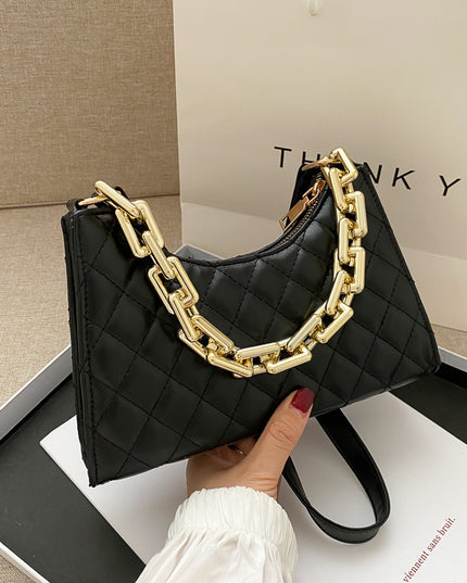 Women'S Fashion Solid Color Portable Small Fragrant Rhombus Chain Bag