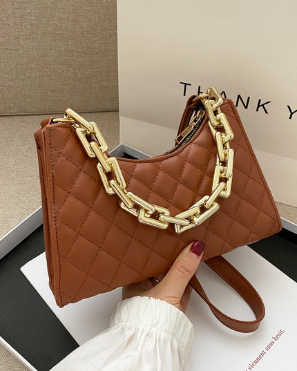 Women'S Fashion Solid Color Portable Small Fragrant Rhombus Chain Bag