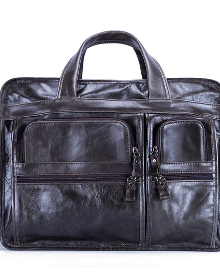 Casual Retro Leather Men's Briefcase Handbag