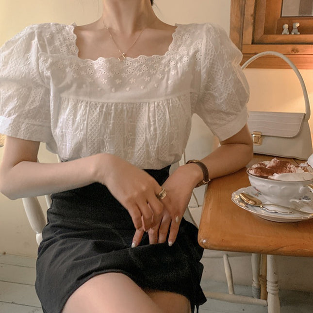 Thin Design Niche Shirt French Puff Sleeve Top