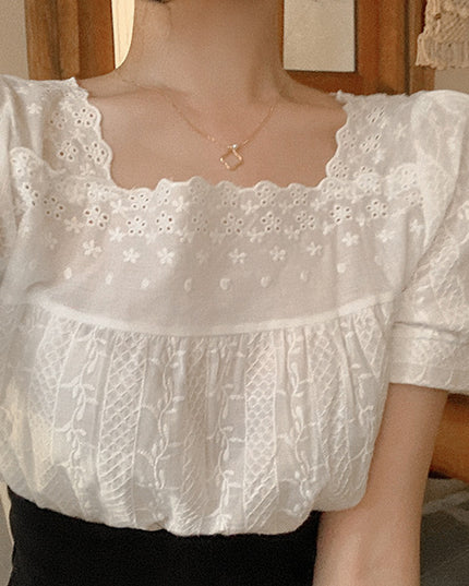 Thin Design Niche Shirt French Puff Sleeve Top