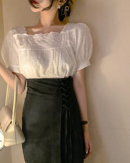 Thin Design Niche Shirt French Puff Sleeve Top