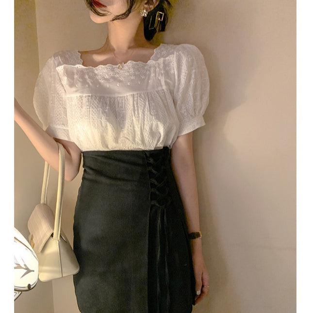 Thin Design Niche Shirt French Puff Sleeve Top