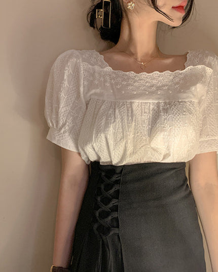 Thin Design Niche Shirt French Puff Sleeve Top