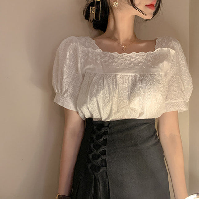 Thin Design Niche Shirt French Puff Sleeve Top