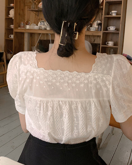 Thin Design Niche Shirt French Puff Sleeve Top