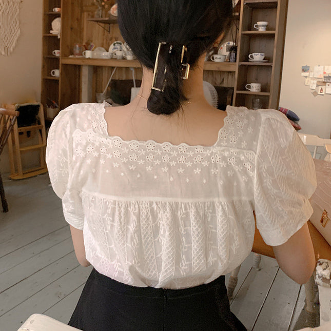 Thin Design Niche Shirt French Puff Sleeve Top