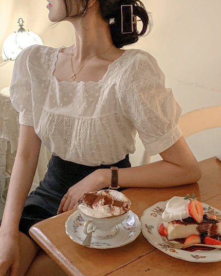 Thin Design Niche Shirt French Puff Sleeve Top