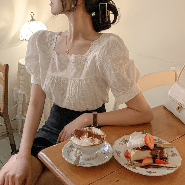 Thin Design Niche Shirt French Puff Sleeve Top