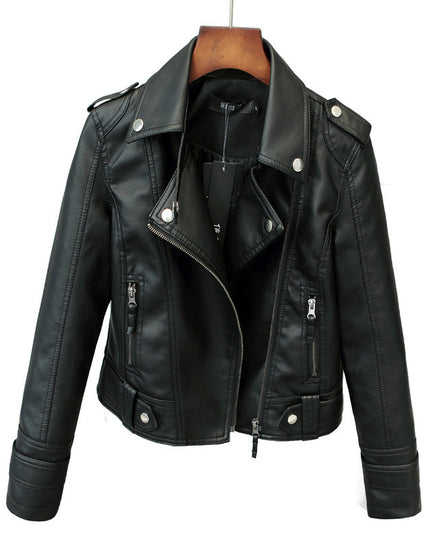 Fashionable Slim Leather Coat Pu Coat For Ladies